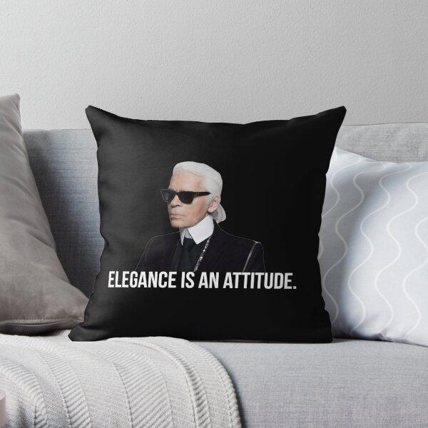 L'élégance est une attitude - Karl Lagerfeld Coussin