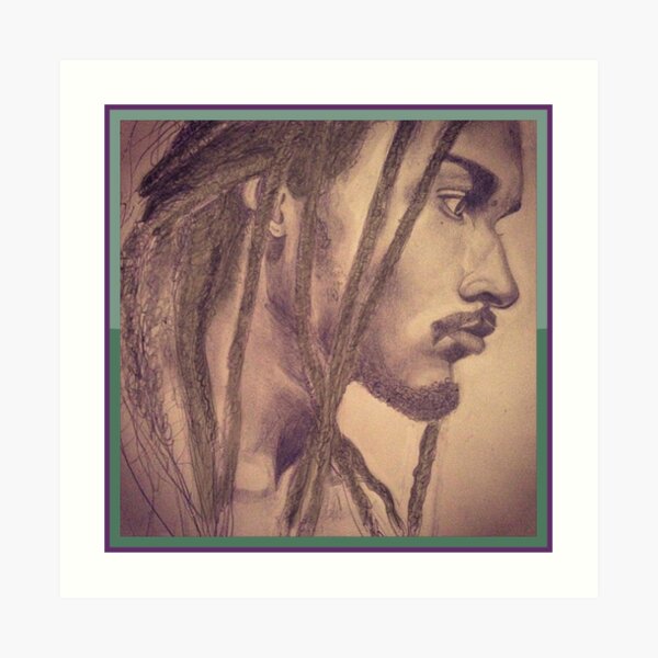Portrait of Gorgeous Ebony Man Art Print