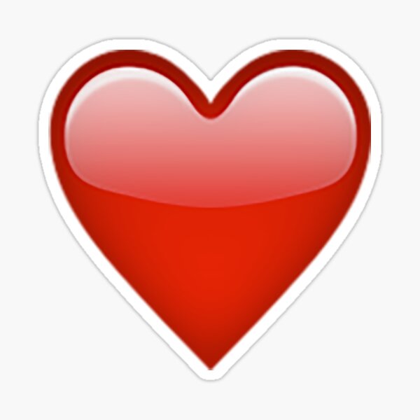 Red Heart Emoji Stickers for Sale | Redbubble