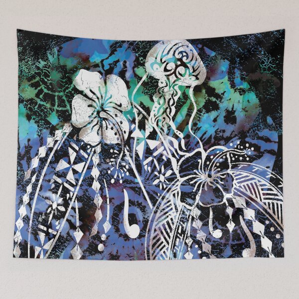 Item preview, Poly Acid Washed Jellyfish And Hibiscus With Distressing designed and sold by sunnthreads.
