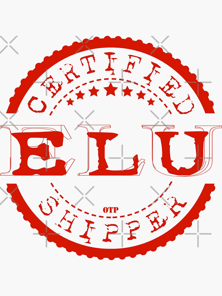 Certified Elu Shipper Red Stamp Sticker For Sale By Alexvr Redbubble