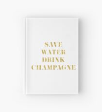Cuaderno de tapa dura Ahorre agua Beba Champagne - Lámina de oro de imitación