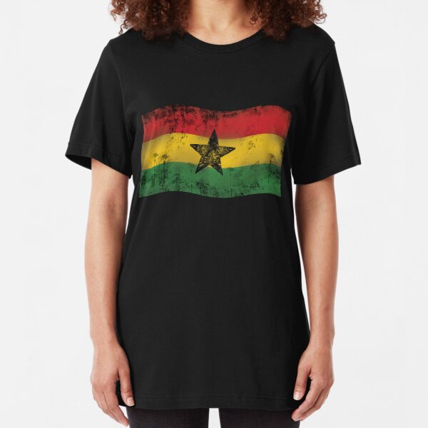 one love reggae - Fahne mit Stern Slim Fit T-Shirt