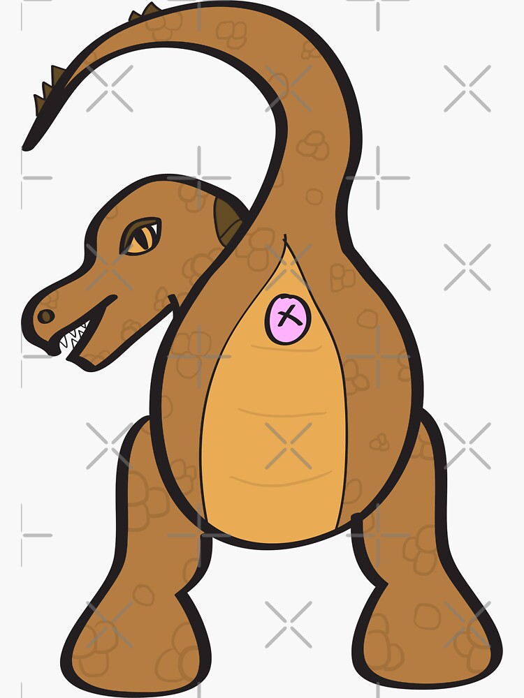 T Rex Butt Brown Sticker By Xilarae Redbubble 0683