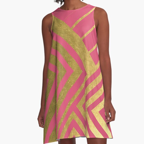 Item preview, Bright Pink and Gold Geometric Luxe designed and sold by UrbanEpiphany.