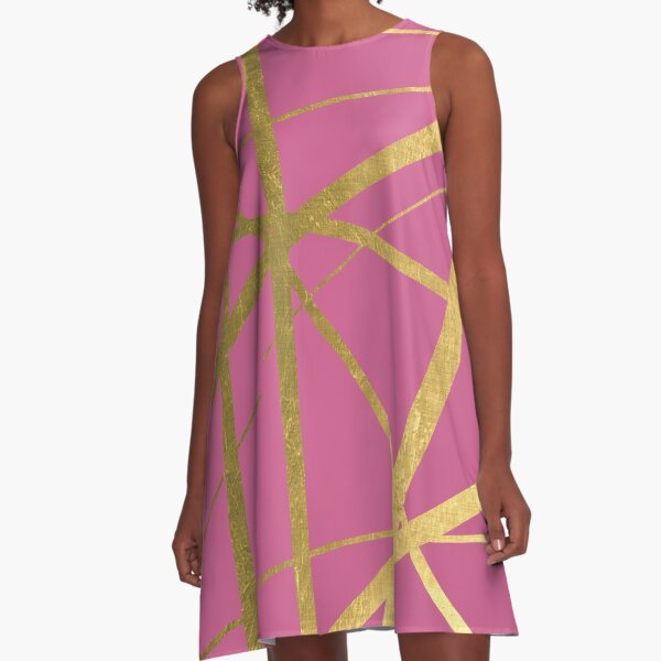 Item preview, Hot Pink and Gold Geometric Luxe designed and sold by UrbanEpiphany.