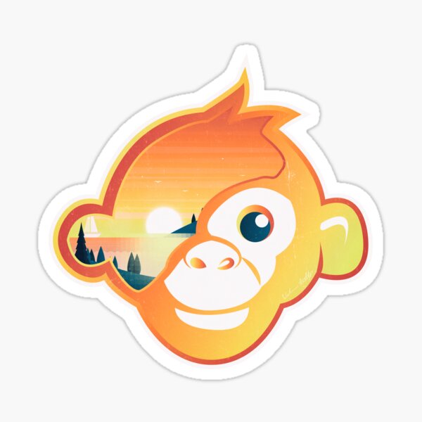 Monkey Head | Sunset Sailing Sticker