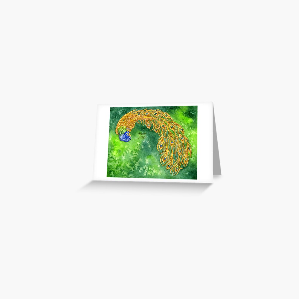 Watercolor Peacock Greeting Card