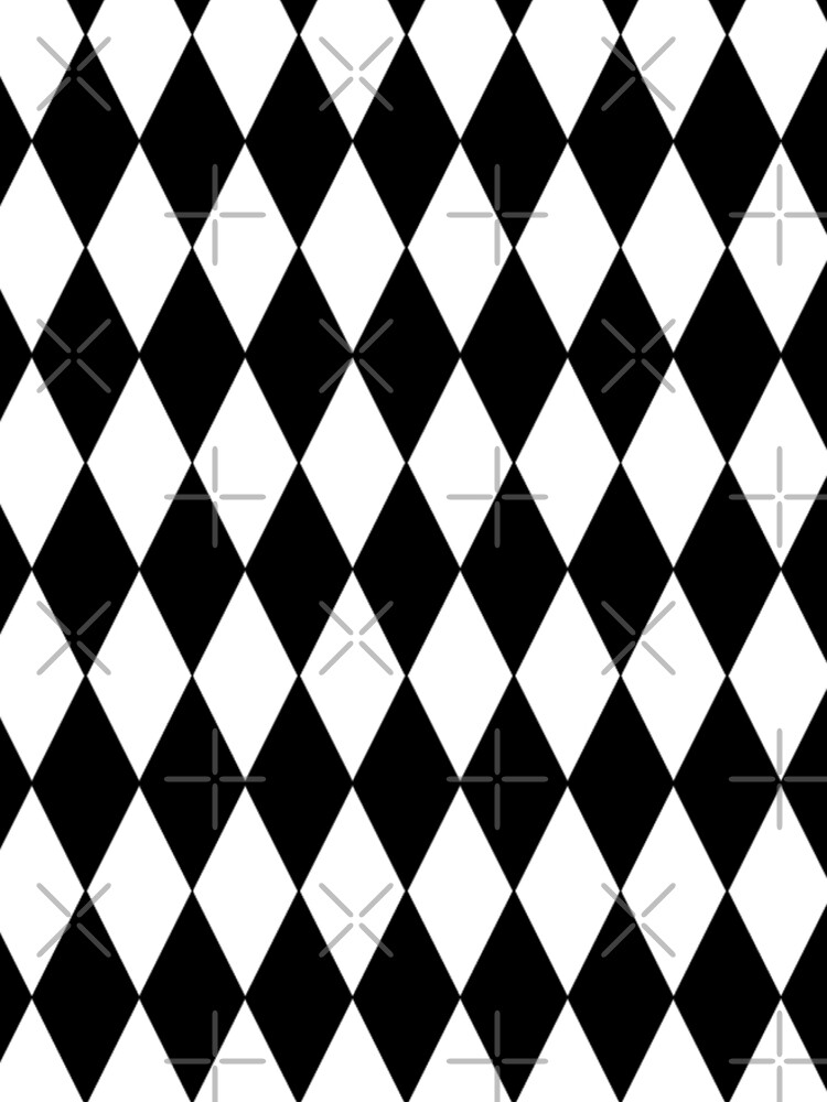 LARGE BLACK AND WHITE HARLEQUIN- DIAMOND- ARGYLE PATTERN DESIGNED FOR HOME DECOR AND CLOTHING by ozcushionstoo