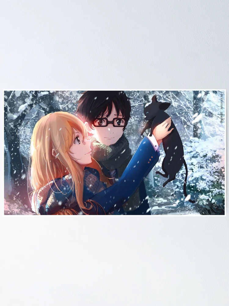 Shigatsu wa Kimi no Uso Your Lie in April - Miyazono Kaori Anime Square  Poster Print Artwork Hanged Wall Art Home Decor