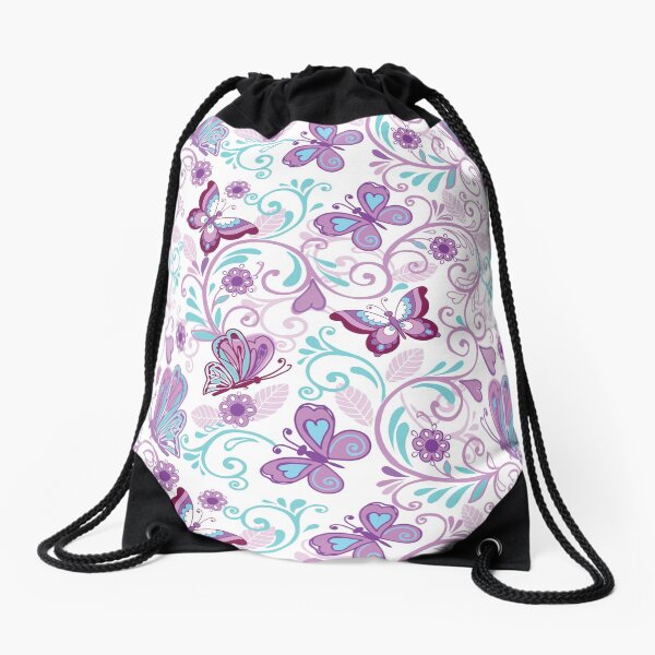 Aperçu de l'œuvre Beaux papillons et curlicues violets créée et vendue par Curlicue Studio.