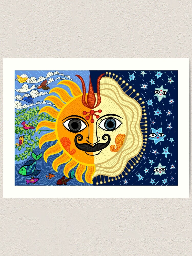 Sun And Moon Art Print By Swetarcartshop Redbubble