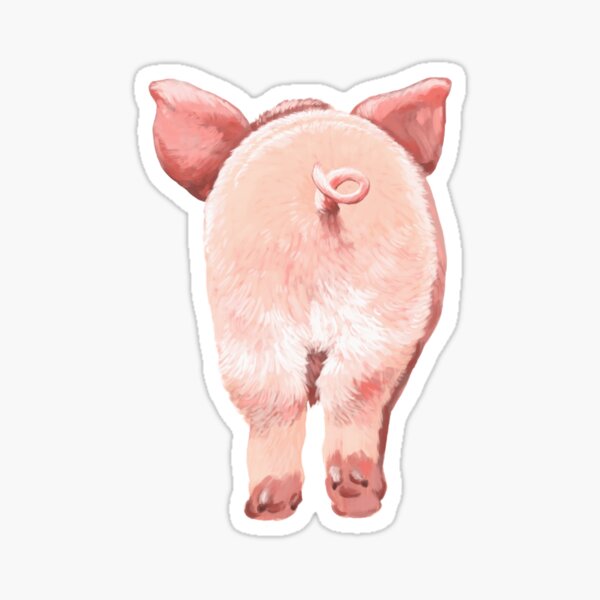 Trasero de cerdo en rosa Pegatina