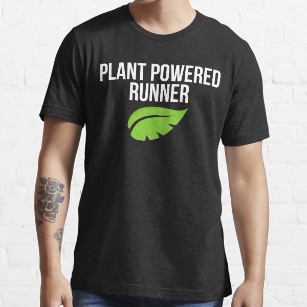 Plant Powered Runner Vegan Trail Marathon Running Essential T-Shirt