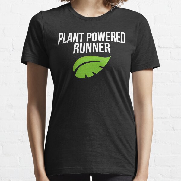 Plant Powered Runner Vegan Trail Marathon Running Essential T-Shirt