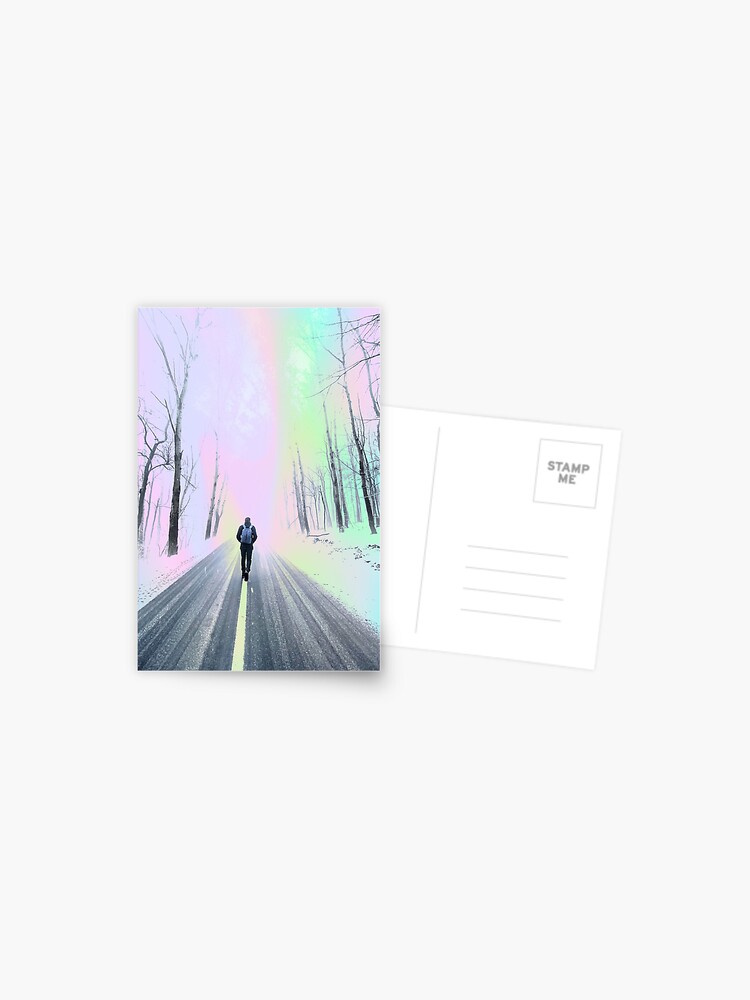 Walking Away From Everyone Aesthetic Surreal Art Postcard By