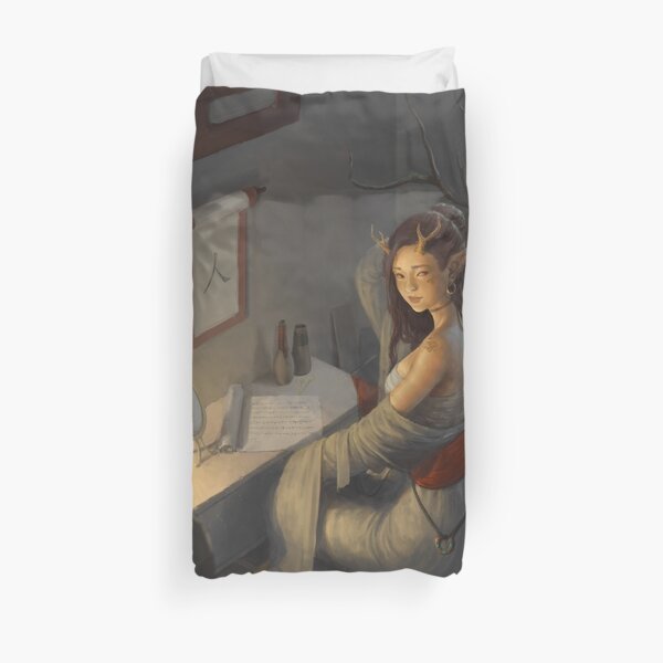 Chiharu in the moonlight Duvet Cover