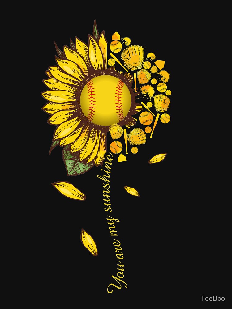 You Are My Sunshine Sunflower Softball American Flag T-Shirt You Are My Sunshine Sunflower Softball American Flag T-Shirt