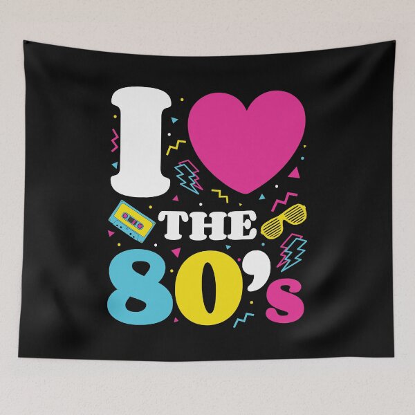 Item preview, Love the 80's; Retro Eighties T-Shirt 1980s Neon 1980 designed and sold by EstelleStar.