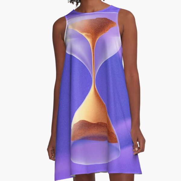 #Physics #Time #water liquid, abstract, #illustration, art, hourglass, horizontal, no people, design, colors, deadline, alertness A-Line Dress