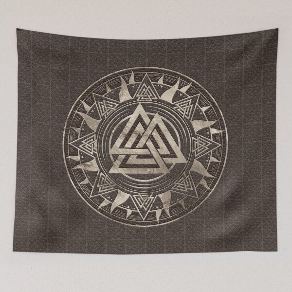 Item preview, Valknut Symbol  - Brown Leather and gold designed and sold by Nartissima.