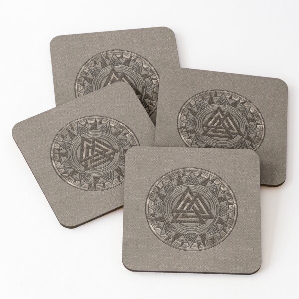 Item preview, Valknut Symbol - Beige Leather and gold designed and sold by Nartissima.