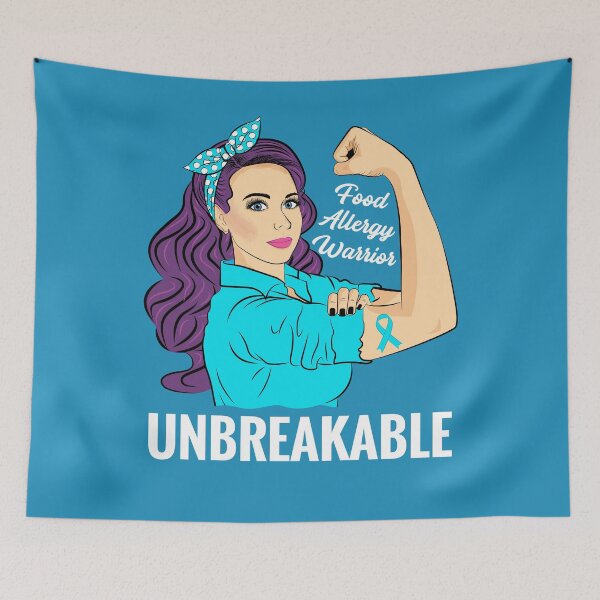 Item preview, Food Allergy Awareness Allergic Warrior Unbreakable designed and sold by ZNOVANNA.