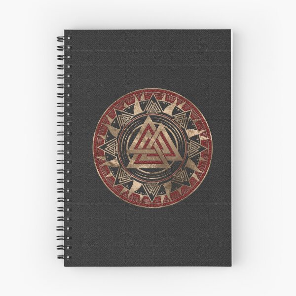 Item preview, Valknut Symbol Black and Red Leather and gold designed and sold by Nartissima.