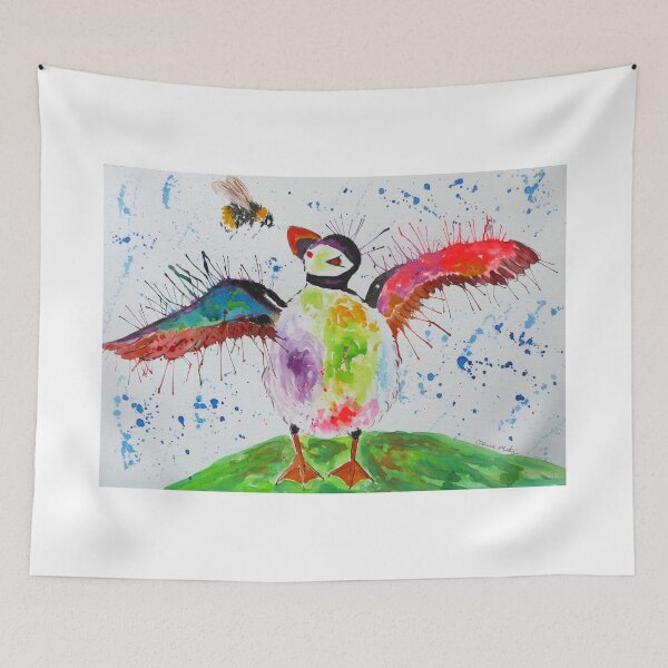 Item preview, Colourful Puffin and a Bumble bee designed and sold by Casimirasart.