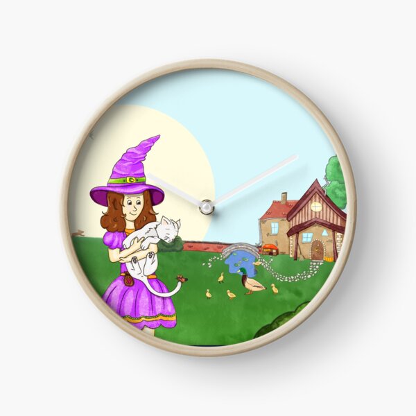 Item preview, little witch and her cat outside designed and sold by studioMoSa.
