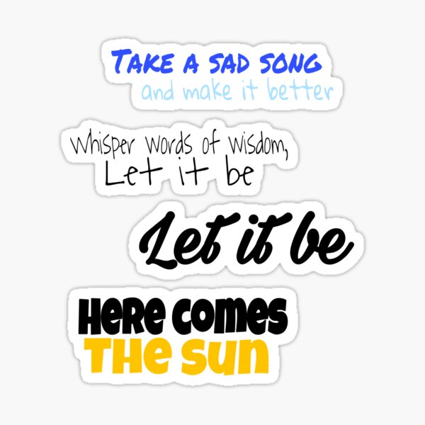 Sad Lyrics Stickers Redbubble