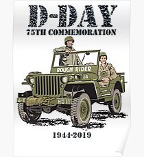 D-DAY 75th Commemoration, Rough Rider Jeep Poster