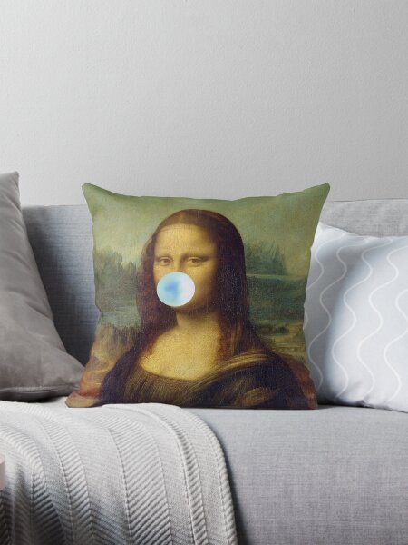 Item preview, Mona Lisa chewing blue bubble gum Funny Painting designed and sold by nthdesign.