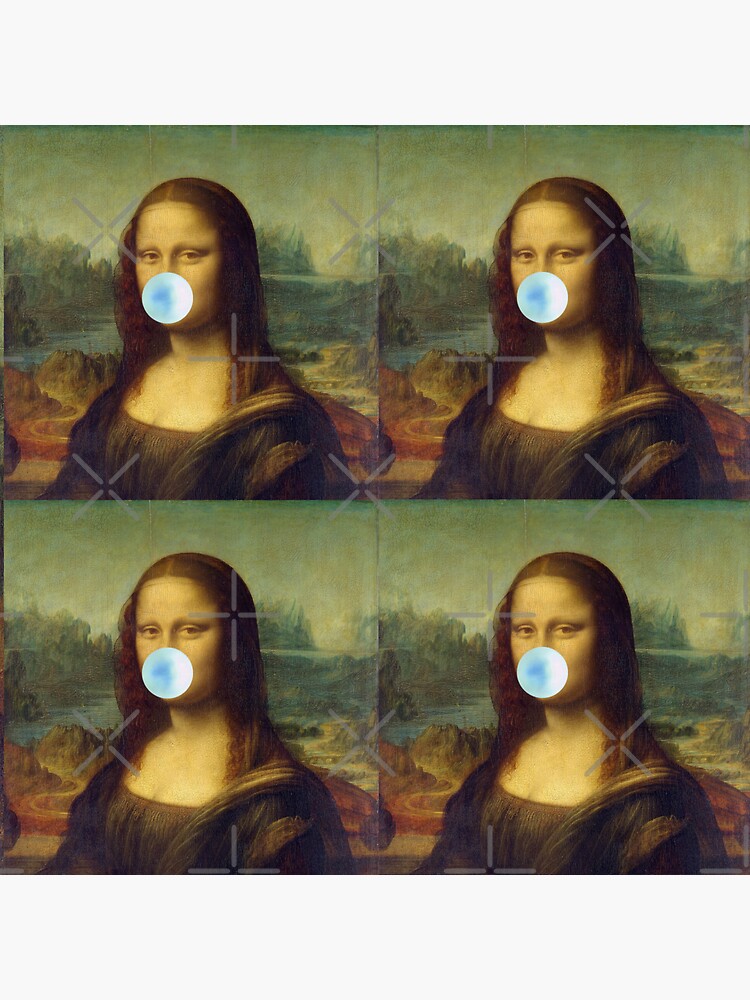 mona lisa blowing bubble gum shirt