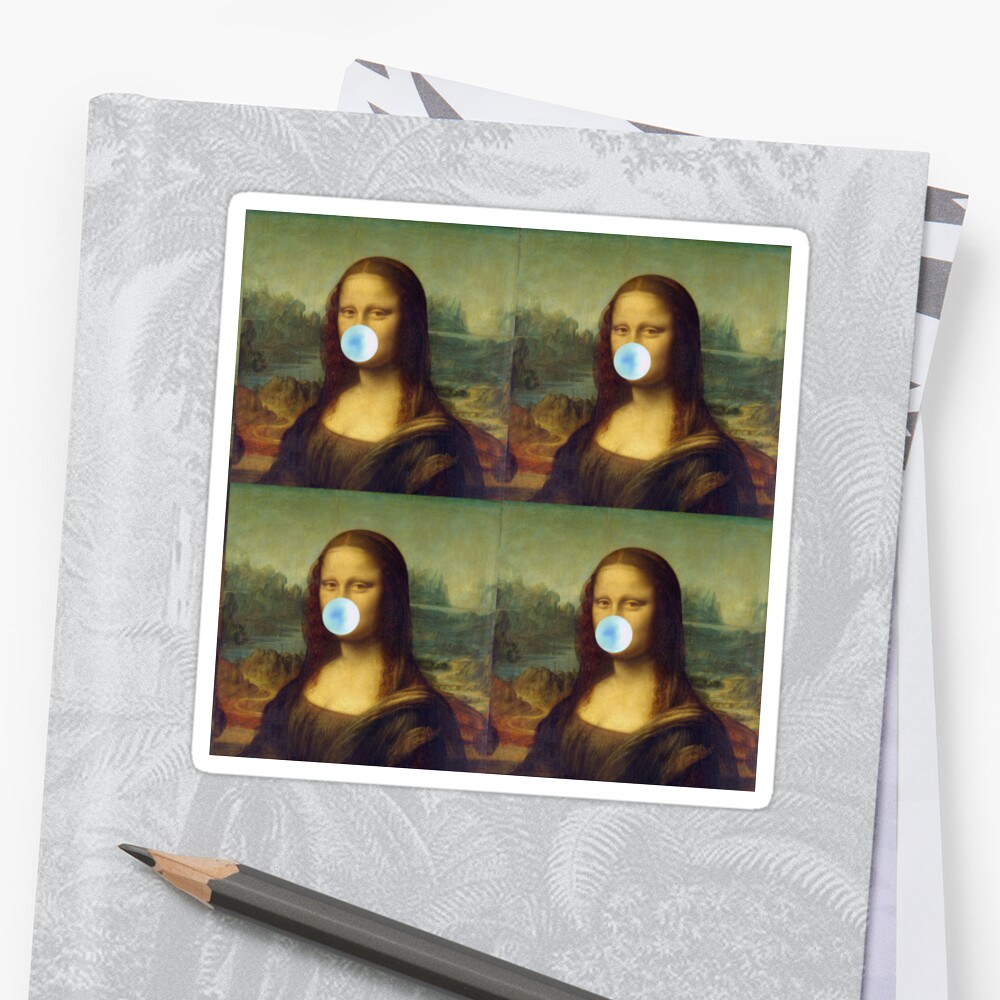 mona lisa blowing bubble gum shirt