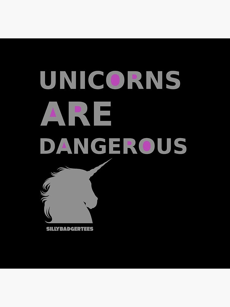 "Unicorns are dangerous!" Throw Pillow for Sale by smartstufftees