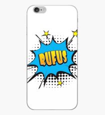 Comic book speech bubble font first name Rufus iPhone Case