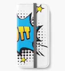 Comic book speech bubble font first name Scott iPhone Wallet/Case/Skin