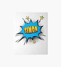 Comic book speech bubble font first name Simon Art Board