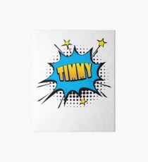 Comic book speech bubble font first name Timmy Art Board
