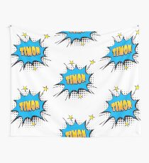 Comic book speech bubble font first name Timon Wall Tapestry