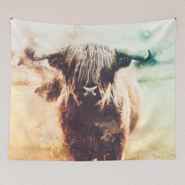 Item preview, Bison Abstract Watercolor Painting designed and sold by artworkbyrihen.