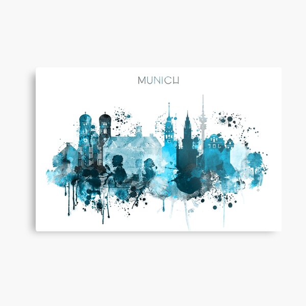 Item preview, Munich Monochrome Blue Skyline designed and sold by DimDom.