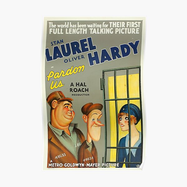 Classic Movie Poster - Laurel and Hardy in Pardon Us Poster