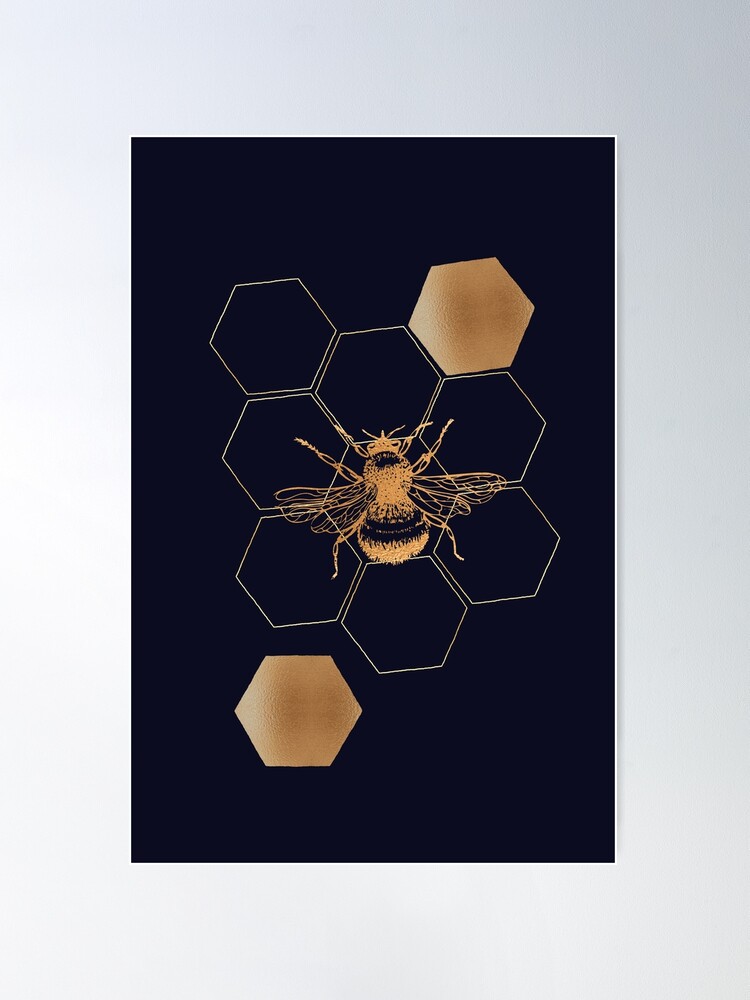 Bee Home Decor, Printable, Bee Decorations, Hexagon Wall Art, Honeybee Wall  Decor, 