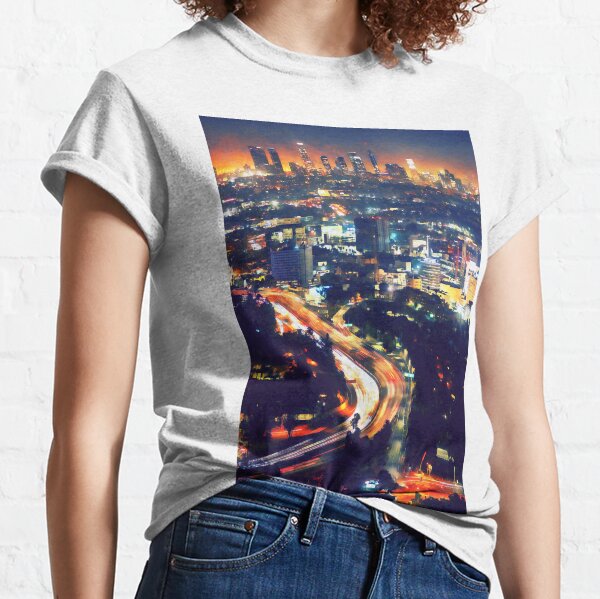 Los Angeles Skyline Summer Tshirt Design