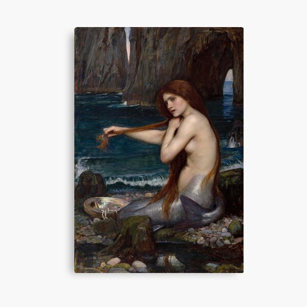 Vintage John William Waterhouse Mermaid 1900 Canvas Print