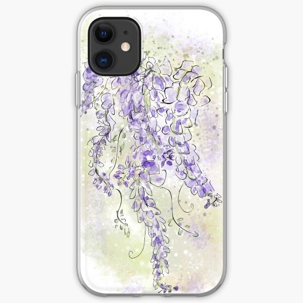 Purple Wisteria Flowers Floral Design iPhone Soft Case