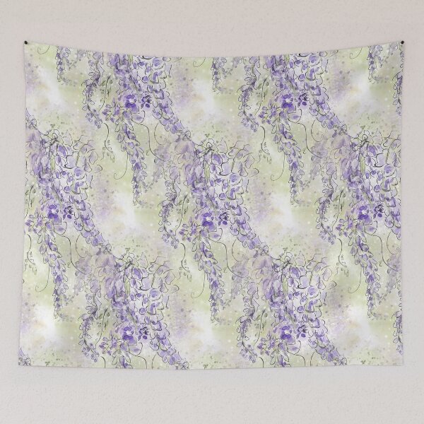 Item preview, Purple Wisteria Flowers Floral Design designed and sold by Clare Walker.