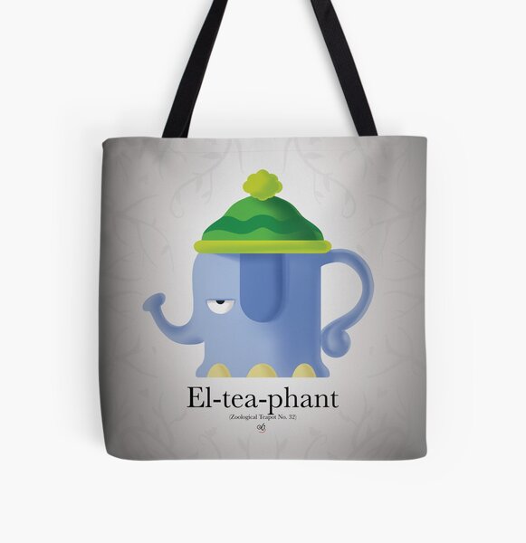 El-Tea-Phant All Over Print Tote Bag